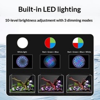 Aquarium de bureau auto-nettoyant JSD moderne sans débordement, en acrylique nano, avec pompe 3W et éclairage LED pour salon