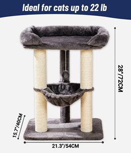 Torre para Gatos Pequeños Starmon con Percha Suave, Árbol para Gatos Estable, Poste Rascador para Gatos con Hamaca - Product Image 4