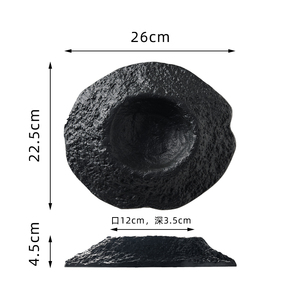 High-end matte hitam grosir Custom Appetizer melayani piring piring restoran Hotel piring keramik mangkuk restoran - Product Image 6