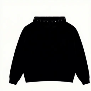 Custom Y2k Rhinestone Zip Up Hoodie Men Streetwear Heavyweight 300-460gsm Oversized Sweatshirt Full Zip Hoodies With Rhinestones - Product Image 3