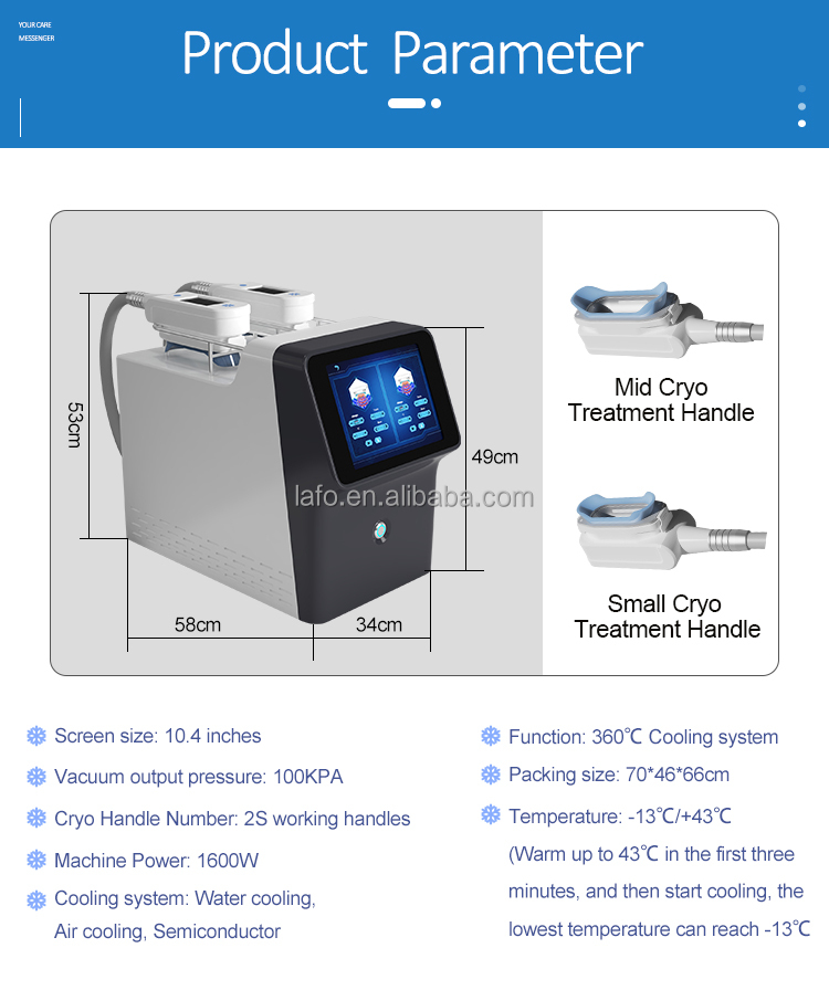 Newest portable 2 cryo handles 360 cryolipolysis machine for body slimming double chin removal