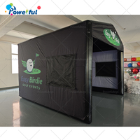 Tente de simulation de golf Trackman avec écran de frappe, structure gonflable extérieure entièrement en PVC pour simulateur de golf