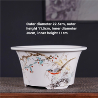 Haute qualité bleu circulaire bonsaï Pot facile à nettoyer en céramique décor à la maison fleur support pour jardin utilisation personnalisé vente en gros pour les plantes