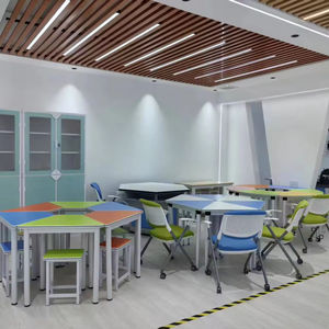 Conjunto <span class=keywords><strong>de</strong></span> Mesa y Silla Escolar Hexagonal en Forma <span class=keywords><strong>de</strong></span> Abanico para Primaria y <span class=keywords><strong>Secundaria</strong></span>, Mesa <span class=keywords><strong>de</strong></span> Lectura y Entrenamiento, Mesa <span class=keywords><strong>de</strong></span> Asesoramiento Psicológico - Product Image 1