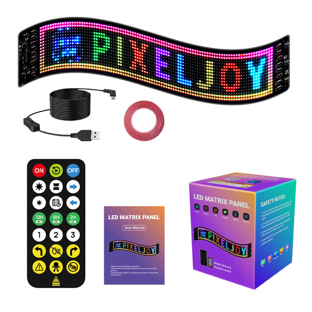 Daybetter pixel 16*32 Programmable APP Controlled Multi-Color LED Flexible Pixel Panel Logo Mini Display Board Decoration