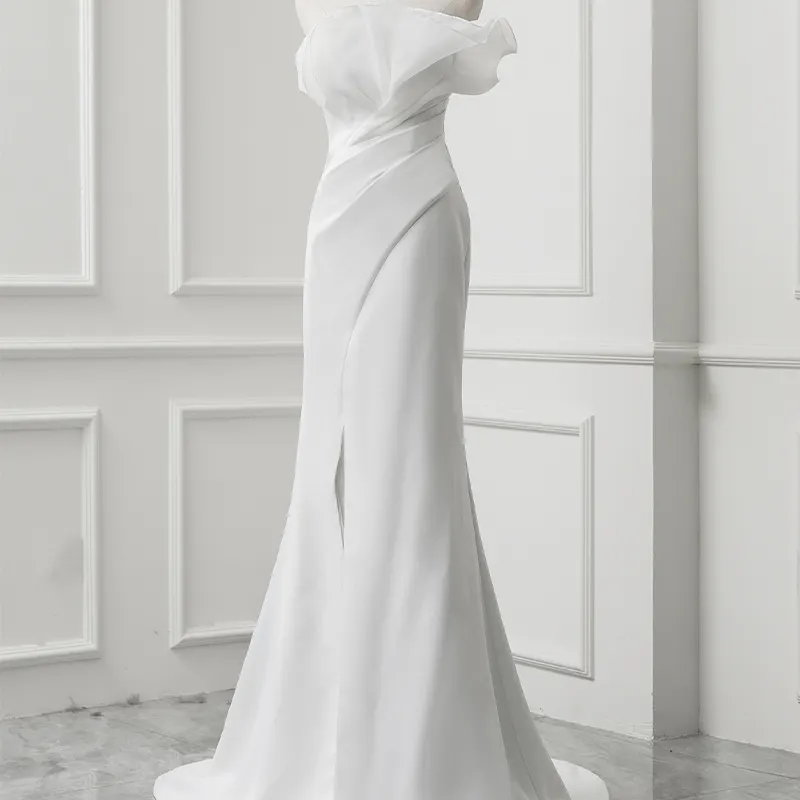 Jancember qd06203 2023 noiva vestidos de casamento, de cetim, moda elegante, alta qualidade, de tule