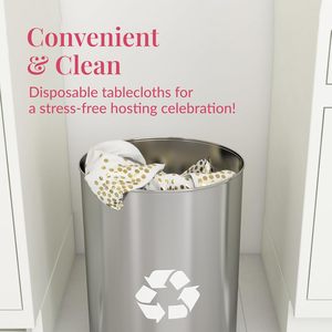 Nappes jetables en or blanc de 54x108 pouces <span class=keywords><strong>Vaisselle</strong></span> de forme rectangulaire pour décorations de fêtes de fiançailles baptêmes de remise des diplômes - Product Image 4