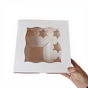 Caja de Pastel Cuadrada Personalizada con Logotipo para Pasteles y Cupcakes, 10x10x5 Pulgadas, 350g, Cartón Reciclable con Inserto para Pasteles Pequeños - Product Image 2