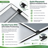 Profil de fenêtre en aluminium extensible avec moustiquaire coulissante, cadre durable, ventilation optimisée, taille personnalisable, pour usage domestique moderne