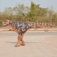 Costume de T-Rex en plastique à motif tacheté de l'usine de Zigong, avec design de jambes dissimulées, tailles personnalisées, pour parcs à thème, spectacles en direct et centres commerciaux