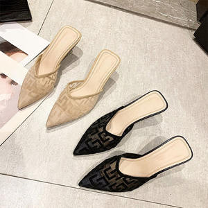 Vente en gros directe d'usine, <span class=keywords><strong>pantoufles</strong></span> à bout pointu pour femmes, <span class=keywords><strong>pantoufles</strong></span> en maille, <span class=keywords><strong>pantoufles</strong></span> sexy à talons hauts, <span class=keywords><strong>pantoufles</strong></span> d'été - Product Image 4