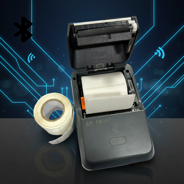 KAIMA 2 Inch Clear Display High Speed Pocket-Sized Wireless P2 Barcode Printer Portable Label Printer for Phone/ Pc/mac