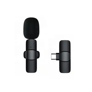 K1 Lavalier mikrofon kerah ponsel nirkabel, Mini dasi mikrofon untuk ponsel kecil Kit Streaming langsung game kecil Gamer