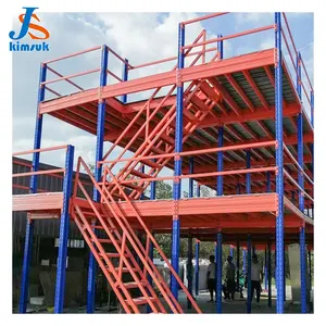 Easy Install Structure Mezzanine Floor Platform Commercial Loft Storage Rack Loading Multi-Layer Steel Mezzanine Floor Rack