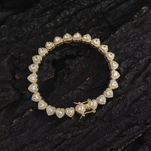 New <b>Love</b> Zircon <b>Bracelet</b> Women's Tennis Chain Heart-shaped Men's <b>Bracelet</b> Couple Stacked Wind Tanjing Fashion Lijing Necklace - Product Image 2