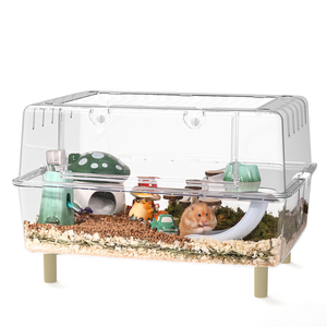 YOELLEN vente en gros chaude 60CM grandes tailles acrylique clair <span class=keywords><strong>grand</strong></span> espace facile à nettoyer maison <span class=keywords><strong>furet</strong></span> cochon d'inde petit animal de compagnie cage à hamster - Product Image 2