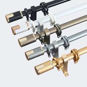 En Gros Usine Tiges et Rails Romains Modernes Alliage d'Aluminium Haute Résistance Pistes Kit de <span class=keywords><strong>Tringle</strong></span> à Rideau Simple - Product Image 1