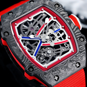 Nouvelle montre automatique squelette de luxe haut de gamme pour homme, boîtier rouge et noir, matériau composite léger, montre sport, montre haut de gamme - Product Image 5