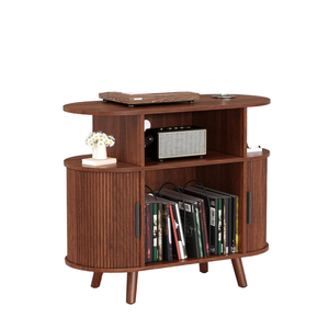 Meuble tourne-<span class=keywords><strong>disque</strong></span> moderne du milieu du siècle <span class=keywords><strong>de</strong></span> 35 pouces avec étagère <span class=keywords><strong>de</strong></span> présentation, station <span class=keywords><strong>de</strong></span> charge et arche pour salon, par Ganzhou Chenjin Furniture Co., L - Product Image 1