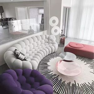 Canapé monobloc en tissu unique, design français minimaliste et créatif, style crème tendance, confortable pour salon, très prisé par les influenceurs. - Product Image 2