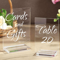 Portacarteles de acrílico transparente de doble cara, soporte de exhibición tipo carpa de mesa, soporte para letreros con ranura para menús, números de mesa, tarjetas de lugar navideñas