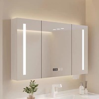Armoire à miroir LED professionnelle avec interrupteur tactile anti-buée, design moderne pour salon, chambre à coucher, hôtel, salon, cadre en aluminium