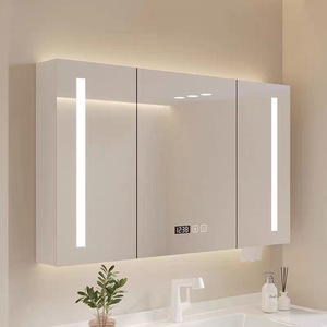 خزانة بمرآة LED احترافية تصميم عصري ذكي مع مفتاح لمس لغرفة المعيشة وغرفة النوم والفندق إطار من الألومنيوم للاستخدام - Product Image 2