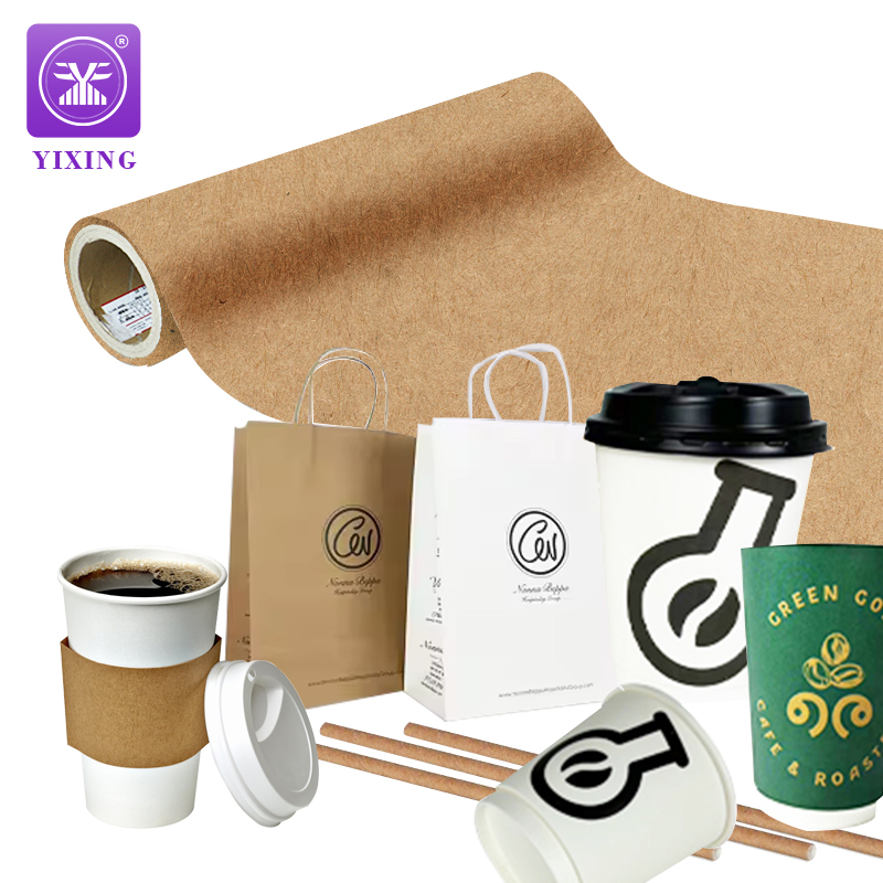 Custom Printing Takeaway Kraft Paper Cup Roll Packaging 7oz 10oz 12oz Disposable Paper Hot Cup Tea Coffee Milk Tea Cups With Lid