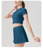 Logo personnalisé vente en gros Mini ensemble de jupes de golf pour femmes pour l'entraînement de gymnastique avec poche ensemble de jupes de tennis pour femmes
