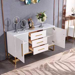 Barato lujo sala de estar blanco madera tablero lateral gabinete almacenamiento hogar muebles comedor madera Mdf moderno aparador - Product Image 5