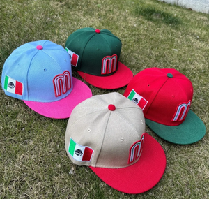 Vendita calda 100% berretto da Baseball in poliestere ricamato bandiera messicana e Hip Hop lettera <span class=keywords><strong>M</strong></span> per gli uomini e le donne - Product Image 3