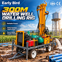 Machine de forage de puits compacte de type remorque pour puits d'eau ruraux jusqu'à 300 m