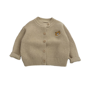 Suéteres de bebé de nuevo estilo coreano para niños, cárdigan de punto de primavera y otoño, chaqueta versátil con botones, Tops cálidos informales para niños - Product Image 5