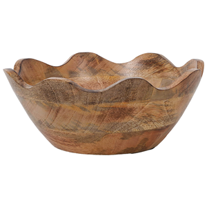 Tazón de Madera de Acacia Pulida Natural Hecho a Mano, de Lujo, para Servir Ensaladas y Frutas, Decorativo para el Hogar y Restaurantes, 0.4 kg - Product Image 1