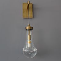 Yihao Lampes murales en cristal en laiton modernes faites à la main pour les salons d'hôtel Éclairage blanc chaud avec installation de vente en usine