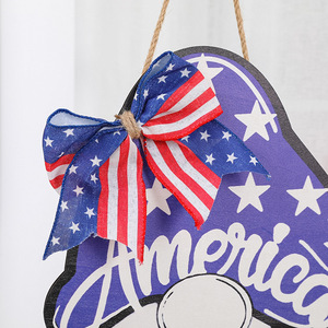 Decorazione da appendere alla porta per il 4 luglio, gnomi patriottici con bandiera americana e fiocco per la festa dell'Indipendenza - Product Image 5