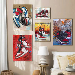 Salon décoration abstraite POP Art hommes <span class=keywords><strong>et</strong></span> femmes Graffiti Sport chaussures <span class=keywords><strong>affiche</strong></span> impression toile peinture mur photo Art - Product Image 5