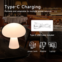 Lampe Champignon LED Rechargeable Triple Couleur à Intensité Variable pour Bureau, Chambre à Coucher et Veilleuse d'Ambiance