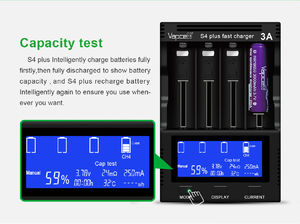 Vapcell S4 Plus caricabatterie veloce Smart 4 slot 12A caricabatterie ricaricabile per <span class=keywords><strong>18650</strong></span> 21700 32700 26650 batterie - Product Image 3