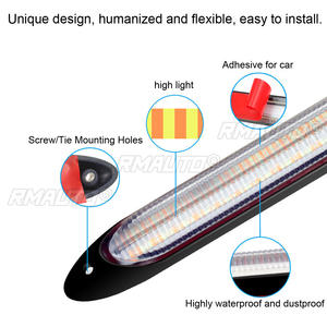 Accessoires de voiture, bande LED flexible 12V, clignotant jaune et blanc, éclairage diurne à défilement automatique pour phares, 2 pièces - Product Image 3