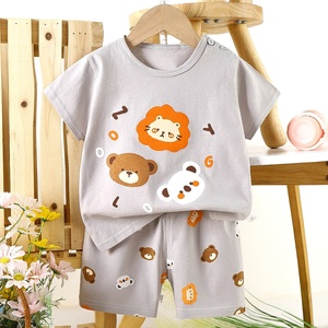 Ensemble 2 pièces pour enfants en coton 100% mignon, t-shirt à manches courtes et <span class=keywords><strong>short</strong></span> décontractés, couleur unie, plusieurs couleurs, 1-3 ans, livraison rapide - Product Image 4