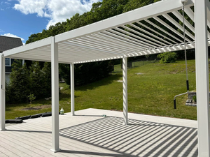 Pérgola de Aluminio de 10x10 pies que Ahorra Espacio, con Acabado Impermeable con Recubrimiento en Polvo y Diseño Fácil de Montar para Patio - Product Image 6