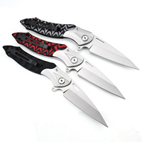 Nouvel Arrivage Couteau de Survie Pliant Portable OEM pour la Chasse et le Camping en Plein Air, Lame en Acier Inoxydable 420 56HRC, Manche G10