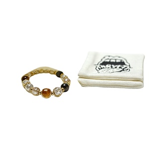 Sac de rangement pour bijoux en coton et lin blanc, logo imprimé personnalisé pour boutique de bijoux - Product Image 6