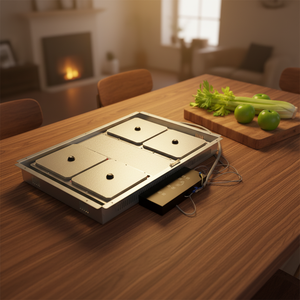 Table de <span class=keywords><strong>cuisson</strong></span> à induction électrique encastrable invisible <span class=keywords><strong>4</strong></span> <span class=keywords><strong>feux</strong></span> en acier inoxydable céramique écologique pour la maison - Product Image 1