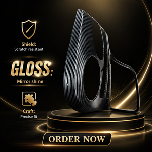 คาร์บอนไฟเบอร์แท้ ฝาครอบเกียร์คอนโซลกลาง สำหรับ Mercedes-Benz C-Class W205 GLC X253 ปี 2015-2021 - Product Image 6