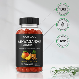 Vegan Ashwagandha Gummies hương vị nhiệt đới không biến đổi gen không chứa gluten 60 phần bổ sung hàng ngày - Product Image 6