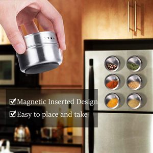 <b>Kitchen</b> 12 Magnetic Spice <b>Tins</b> With Wall Mounted Magnetic Spice Jar With Labelling Stickers Stainless Steel Spice Jar Containers - Product Image 2