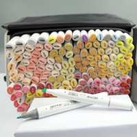 Ensemble de 48 marqueurs à alcool à double pointe, pointe fine et pointe biseautée, marqueur artistique pour le dessin, marqueur permanent pour le croquis, pour la coloration pour adultes