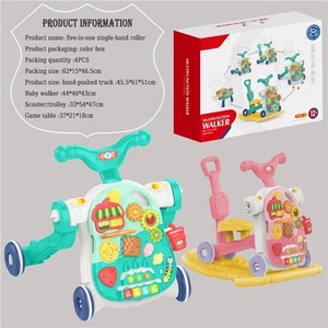 Table d'activités multifonctionnelle pour jouets et trotteurs pour bébés, <span class=keywords><strong>chariot</strong></span> réglable 5 en 1, marchette pour bébés avec table d'activités - Product Image 3
